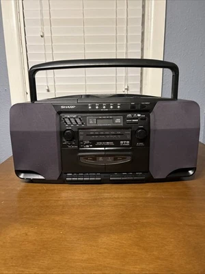 Reproductor de casete doble de colección Sharp WQ-CH800 5 CD Boombox AM FM probado Foto 1 de 4
