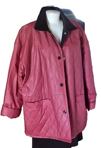 Totes Raincoat Jacket~ Red Quilted ~ Insulated ~ PVC ~ Cotton Flannel Lining~ LG - Picture 1 of 11