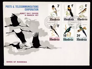 RHODESIA 1977 Birds set on FDC Full set of 6 stamps on FDC & insert - Picture 1 of 1