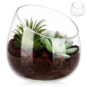 Glass Vase Decorative Centerpiece Bowl Flower Pots for Indoor Plants - Picture 1 of 11