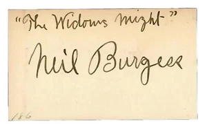 “19th Century Renowned Vaudevillian Comedian” Neil Burgess Signed 1.75X3 Card - Picture 1 of 1