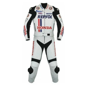 Honda Motorbike Racing Suit Motorcycle Genuine Cowhide Leather Protective Suit - Picture 1 of 3