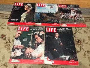 Life Magazine Lot 5 Issues 1956 - 1957 Nov 26 to Jan 21 - Picture 1 of 5