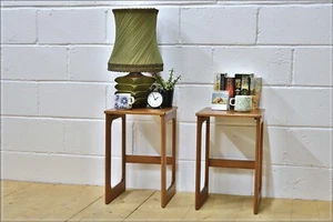 Vintage Bedside Table Set Of 2 Pair McIntosh Teak Mid Century Danish Design - Picture 1 of 6