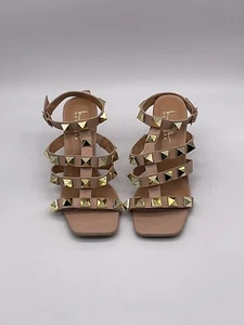 Sandalia Nicole Miller New York con tachuelas y tiras para mujer talla 7 nueva sin caja rosa - Imagen 1 de 7