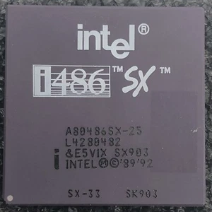 INTEL DUAL STAMPED 486SX 25/33 25mhz 33MHZ CPU Processor Vintage SX903 SK903 - Picture 1 of 7