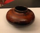 Vintage Studio Pottery Signed Nuin Nulin Red Flambé Glaze Squat Vase