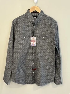 English Laundry Men’s Button Up NWT Black White Sz Medium Easy Care - Imagen 1 de 14