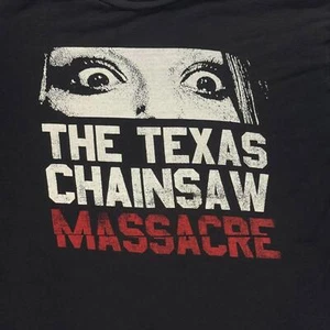 Texas Chainsaw Massacre Horror T-Shirt Black Sz M Distressed Vintage Look Tee - Picture 1 of 4