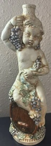 VTG France Garnier Decanter Bottle Cherub Art Grapes Angel Creme de Menthe Italy - Picture 1 of 14