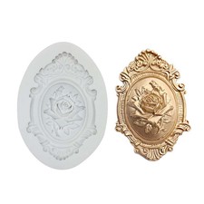 Vintage Mirror Frame Silicone Mould Border Embossing Fondant Cake Decor Mold 3D