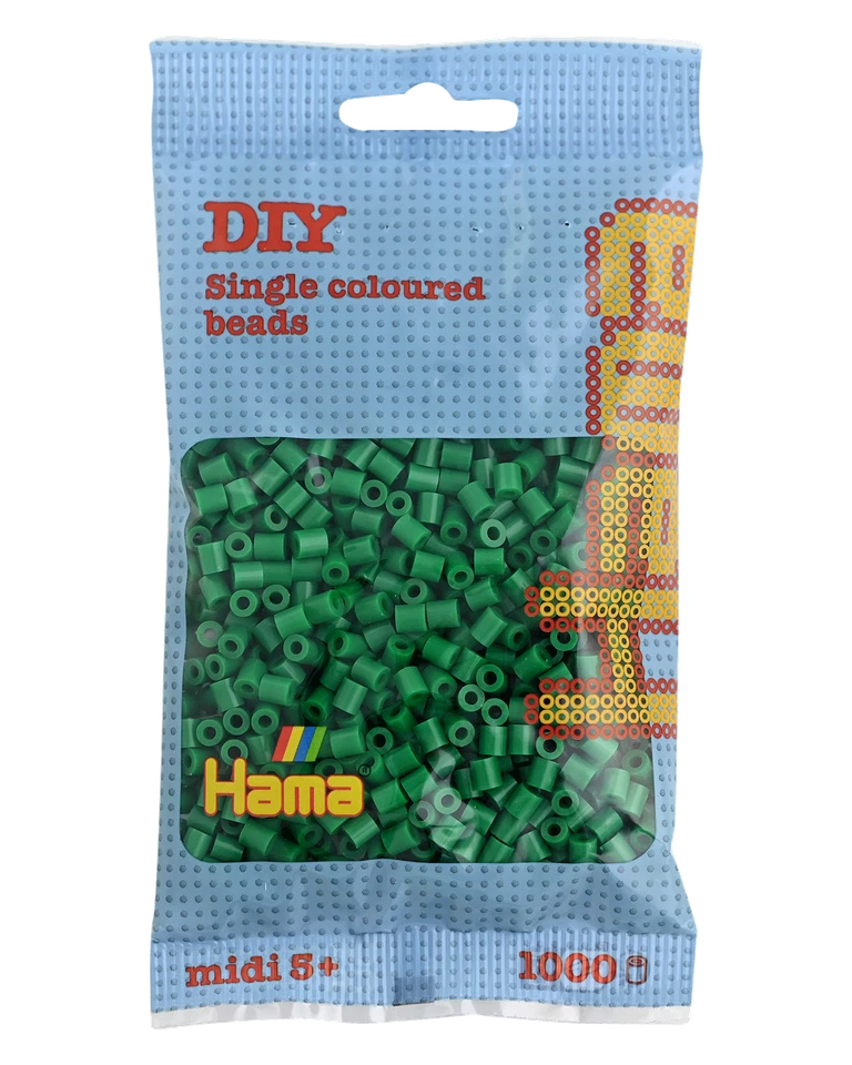 1000 Midi Bügelperlen - Grün 207-010 Ø 5 mm Hama Perlen Steckperlen Beads  - Bild 1 von 1