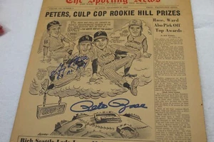 Pete Rose und Gary Peters signierte Zeitung 1963 Sportnachrichten - Bild 1 von 5