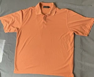 Bugatchi Shirt Mens XL  Short Sleeve Polo Orange / Salmon - Picture 1 of 7