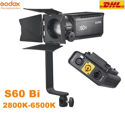 GODOX S60Bi Bi-Color 60W Focus Continuous Led Video Light Spotlight 2800K-6500K - Image 1 of 4