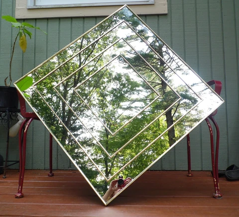 Vintage Mid Century Modern Abstract Op Art Mirror Reliable Mfg. A Sharon Concept Cover