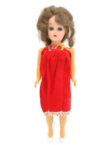 Vintage Plastic Sleepy Eye Doll - Red Dress - 8" - Picture 1 of 5