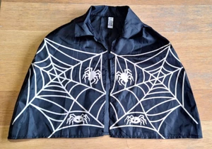 Child’s Black Halloween Cobweb Cape by Asda - Age 5-8 Years - Picture 1 of 3