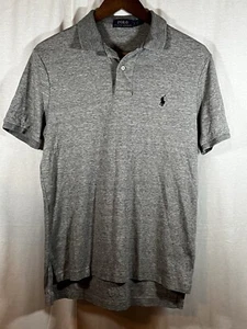 Polo Ralph Lauren Cotton Polo Shirt 2 Button Gray Small Mens - Picture 1 of 6
