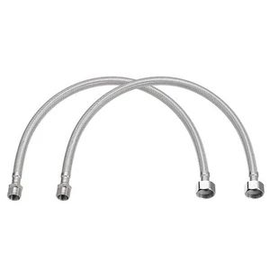 2pcs 20" Faucet Supply Line Connector G3/8 Male x G1/2 Female SUS304 Hose - Picture 1 of 9