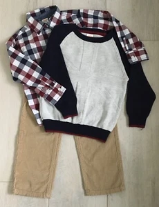 Gymboree Boys 3Pc Set Britain UK Sweater & Shirt (Size 4) Pants (Size 5 Portrait - Picture 1 of 7