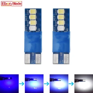 2x T10 W5W LED Car Bulb Interior Dome Map Light Blue Gradual Change to White 12V - Imagen 1 de 10