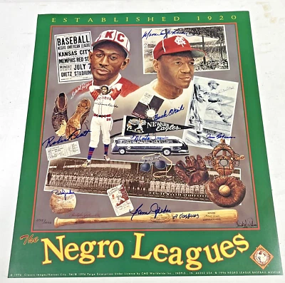 NEGRO LEAGUE Litho SIGNED by 9 PLAYERS & Artist Christopher Paluso   #/1000 - Image 1 of 4