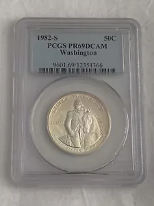 1982-S WASHINGTON COMMEMORATIVE SILVER HALF DOLLAR PCGS PR69DCAM - Picture 1 of 2