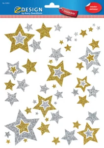 AVERY Zweckform ZDesign Weihnachts-Fensterbild Sterne silber - Bild 1 von 1