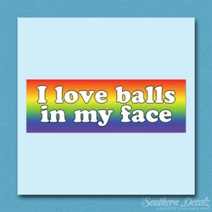 Liebeskugeln im Gesicht Witz - Vinyl Aufkleber Sticker - c193 - 9" x 3" - Bild 1 von 1