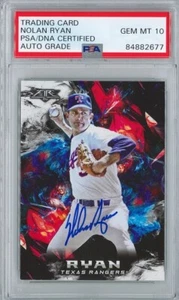 Nolan Ryan Signed 2018 Topps Fire #112 Card PSA 84882677 GM MT 10 AUTO - Picture 1 of 1