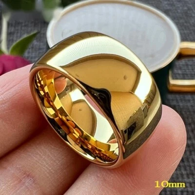 10MM Men Women Tungsten Carbide Ring Dome Polished Comfort fit Tungsten Band - Image 1 of 4