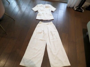 New Latest ANNA QUAN off white pants suit & short sleeves top, sz Au 8 US 4 - Picture 1 of 14