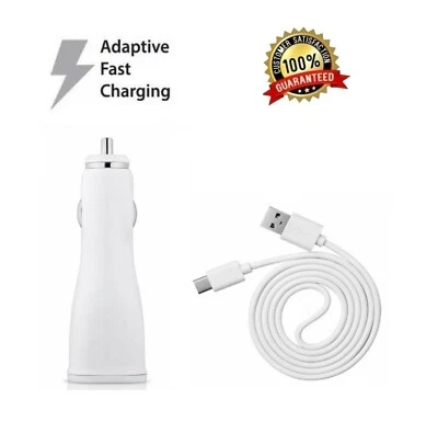 Adaptive Fast Car Charger+6ft USB Type-C Cord Cable for Samsung Galaxy A10e A10E - Image 1 of 3