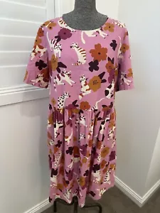 Vestido Princess Highway Love Cats Rosa Floral Lino Algodón 10 12 14 - Imagen 1 de 14