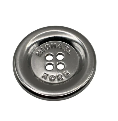 Michael Kors Silver Tone Metal 4 Hole Main Large Replacement button 1.35" - Image 1 of 3