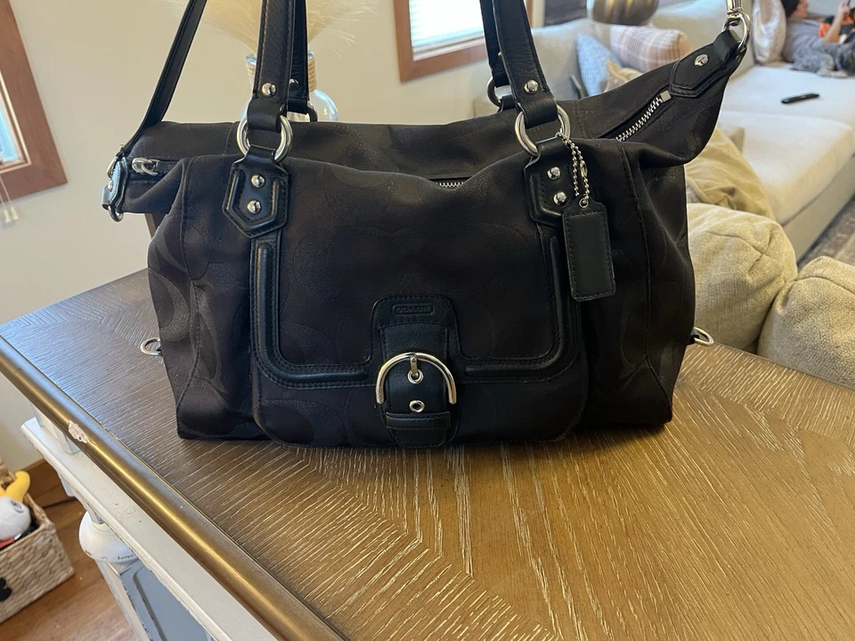 Coach Black Vintage Glitter Legacy Shoulder Bag Purse Silver Hardware Y2K Buckle - Image 1 of 4