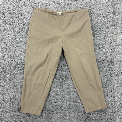 Pantalones Eileen Fisher Mujer XL Beige Algodón Orgánico Elastizados Tirar en el Tobillo Cortos Foto 1 de 4