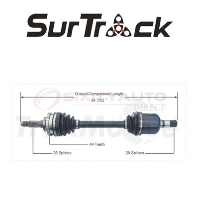 SurTrack CV Axle Shaft for 2000 Kia Spectra 1.8L L4 - Constant Velocity bc Foto 1 de 4