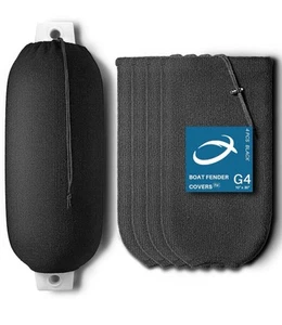 OBAKL Boat Fender Covers 6.1 x 12.6 Inches Flat Size- 4 pack For Docking - Picture 1 of 8