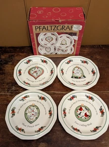 Vtg 1997 Pfatzgraff Christmas Heritage 12 Days Of Christmas Set 1 of 4 Plates - Picture 1 of 7