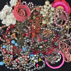 Jewelry for Crafting 3 lbs Multicolor Pink Purple Rhinestones Bling Statement - Picture 1 of 12