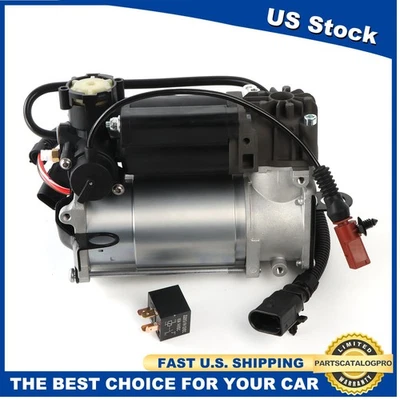 Black Air Suspension Compressor Pump For Audi A8 S8 Quattro V6 &V8 2002-2010 - Imagem 1 de 4