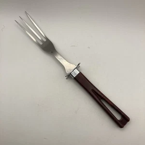 Vintage Stanhome Stainless 3 Prong Fork W/Brown Bakelite Handle 11.5” NICE - Picture 1 of 18