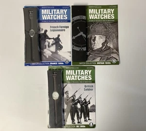 Eaglemoss Military Watches Collection of 3 With Magazines British and French Rep - Picture 1 of 13