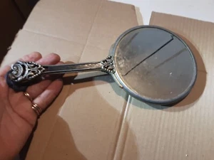 ANTIQUE TOILET MIRROR BEARS THE INSCRIPTION BRONZE BL DIAMETER 14 LENGTH 2 - Picture 1 of 13