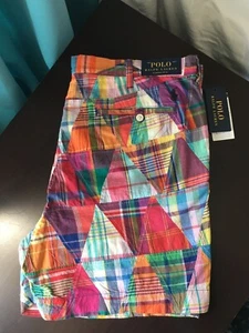 NWT Polo Ralph Lauren PATCHWORK MADRAS PLAID 6” Classic Fit Shorts size 42 - Picture 1 of 4
