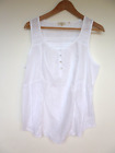 FAT FACE white FLORAL embroidered COTTON sleeveless top Size 16