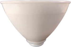 White Milk Glass Shade Diffuser Tight Waffle 8" Bell Cone Torchiere Pendant