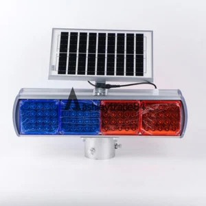 Saving Solar Energy Traffic Warning Light Red Blue Flashing Light 6V/4A - Picture 1 of 7